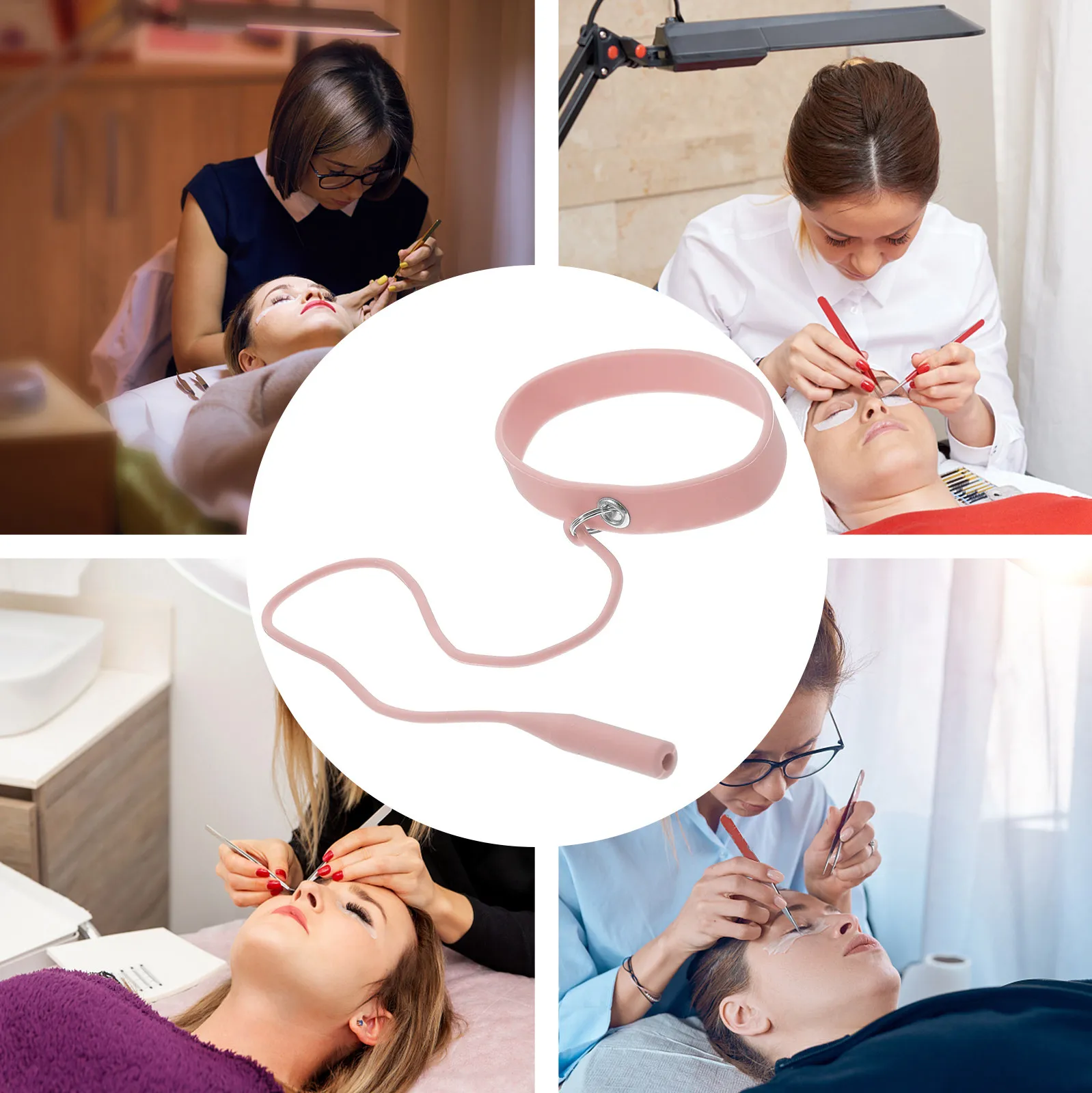 속눈썹 집게 홀더 실리콘 손목밴드 컴팩트하고 가벼운 부드럽게 광택 처리된 탄력있는 핏 모든 손 사이즈에 적합한 속눈썹 연장 도구