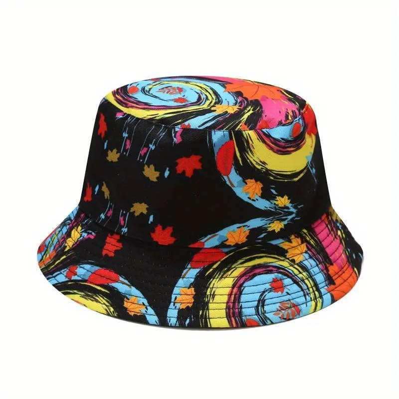 

Graffiti Colorful Reversible Bucket Hat Foldable Breathable Sun Protection Fisherman Hat For Men Women Summer Sports Hiking Hat