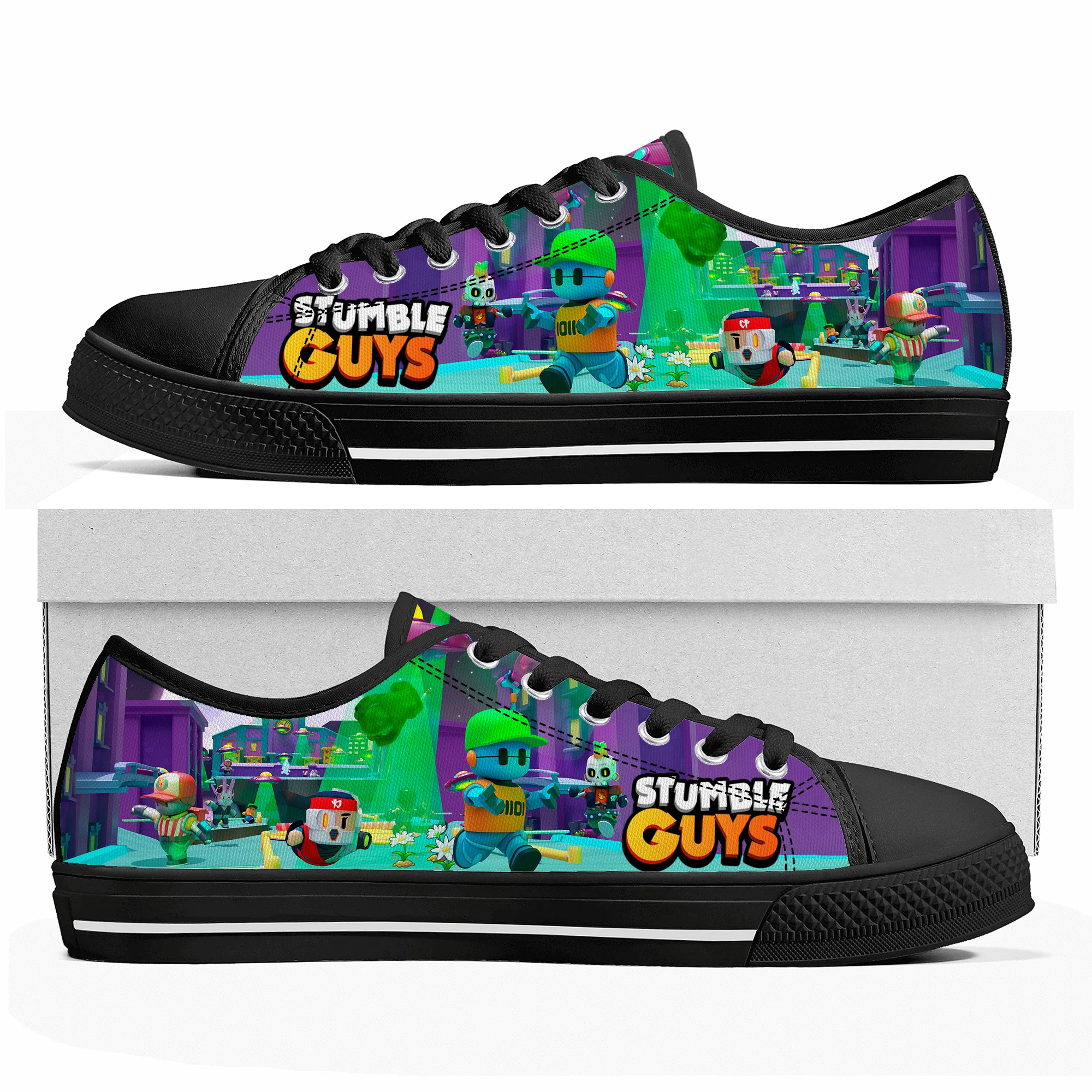 

Кроссовки Stumble Guys с низким верхом, Лидер продаж, мультяшная игра для женщин, мужчин, подростков, Высококачественная обувь, повседневная модная парусиновая кроссовка на заказ