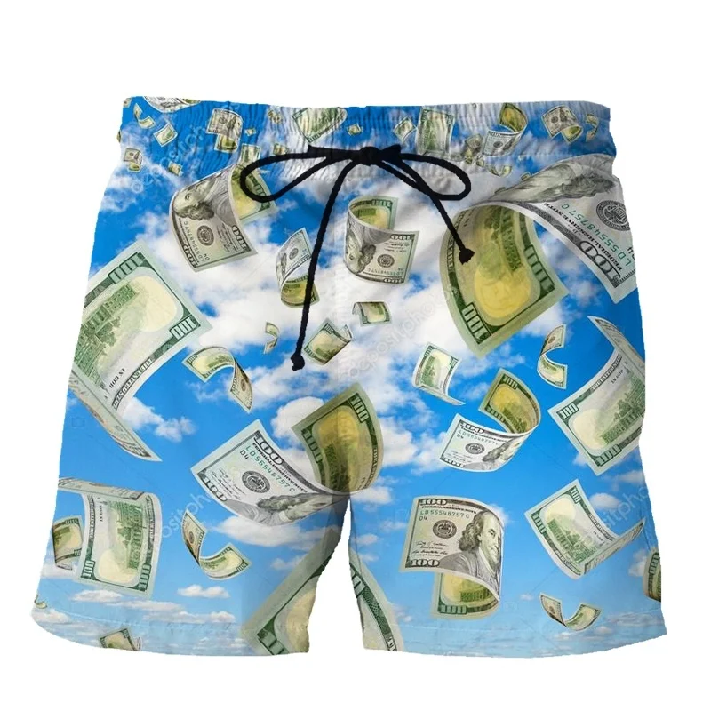 Funny 3d Printed Dollar Beach Shorts For Men Kids Summer Personalized Fashion Swim Trunks Cool Street Short Pants Women Clothing 4