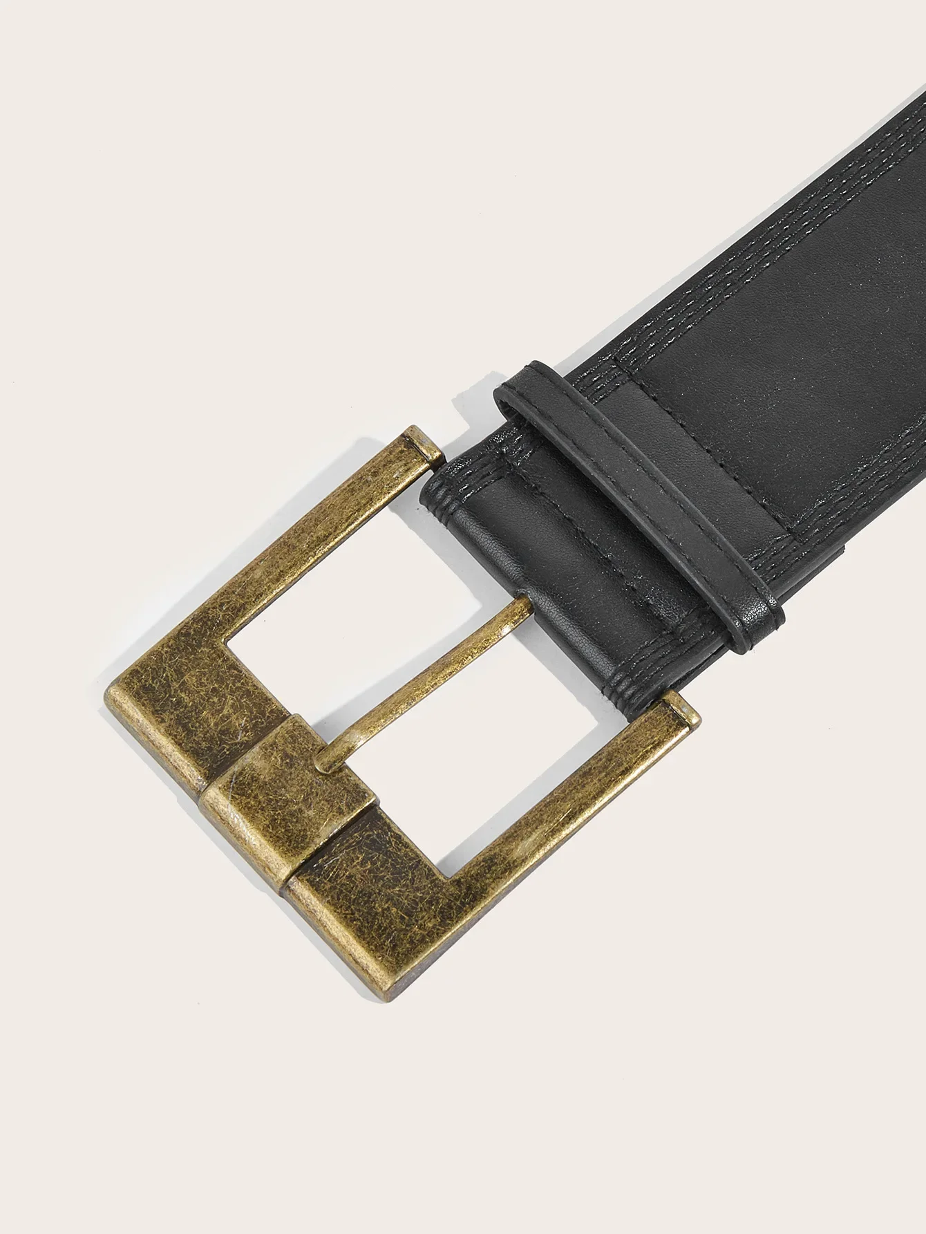 Brown Black Red Vintage Wide Belts PU Leather Girdle Square Antique Copper Buckle Men Women Jeans Accessories