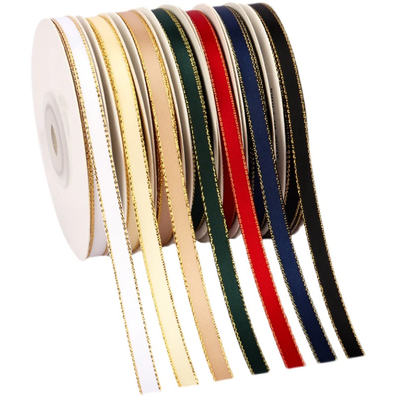 Elegant Gold Rim Ribbon - 20 Yards for Gift Packaging & Decorative Crafts