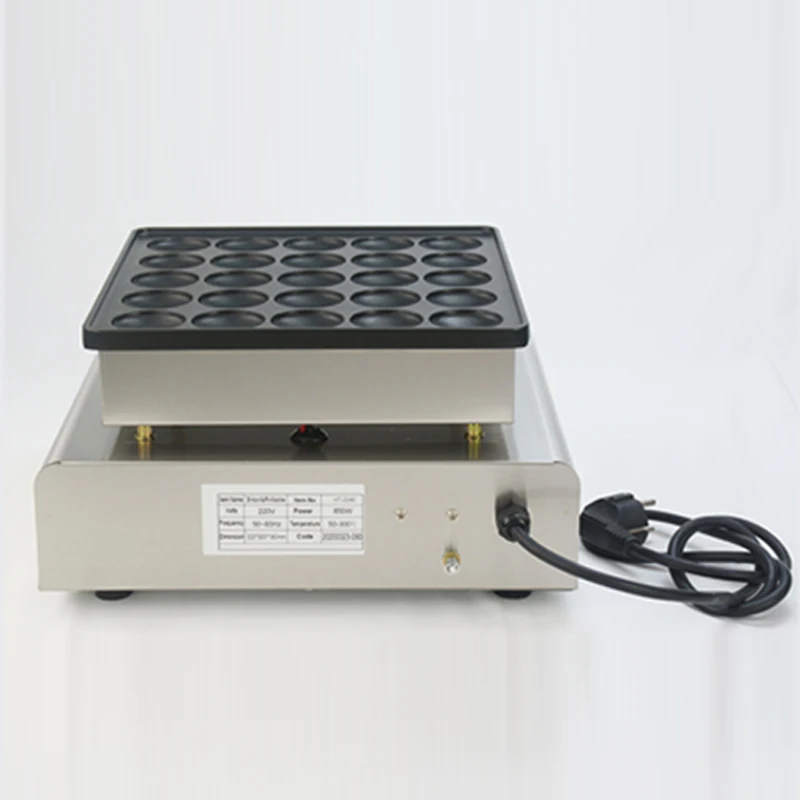25 Holes Mini Dutch Pancake Machine Stainless Steel Heart-Shaped Poffertjes Pan Grill Non-Stick 850W Electric Muffin Maker 3