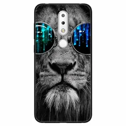 Custodia per telefono in TPU morbido in silicone con design carino di leone e lupo