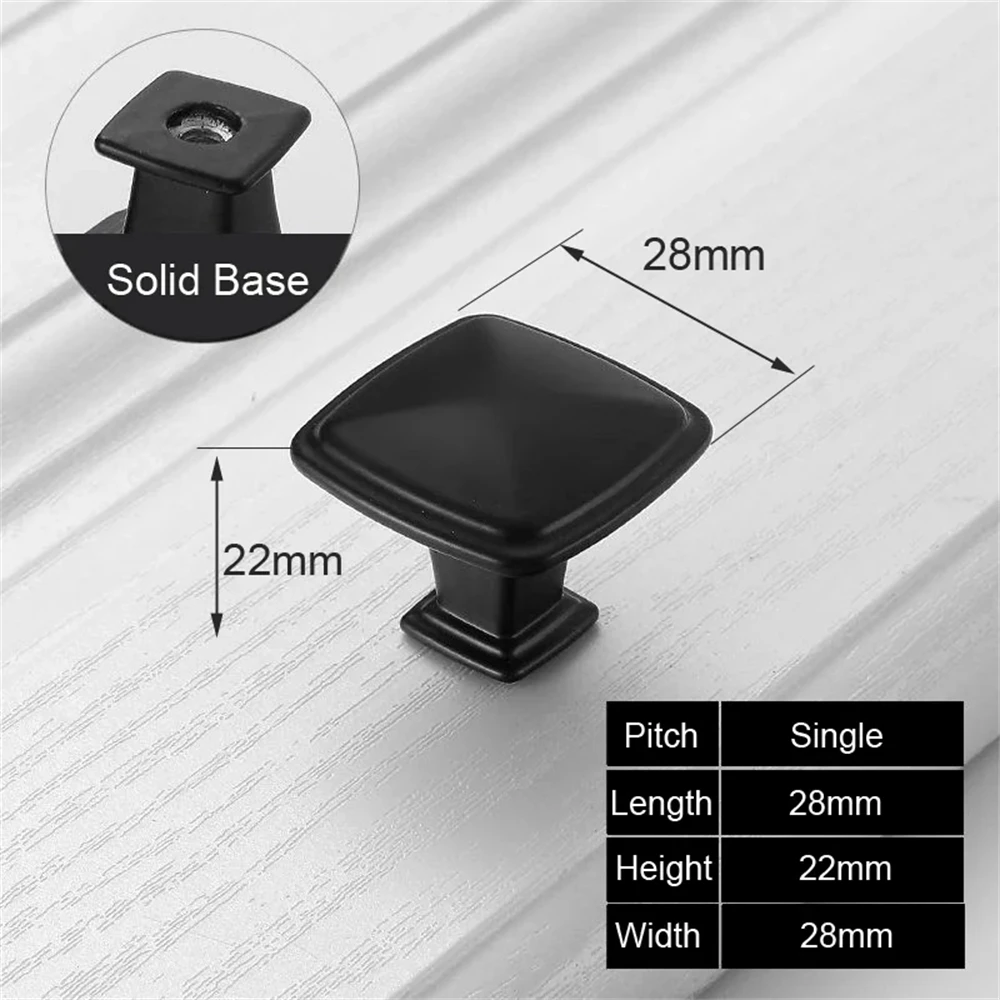 Sleek Black Aluminum Bedside Cabinet Pulls - Minimalist Furniture Hardware Handles