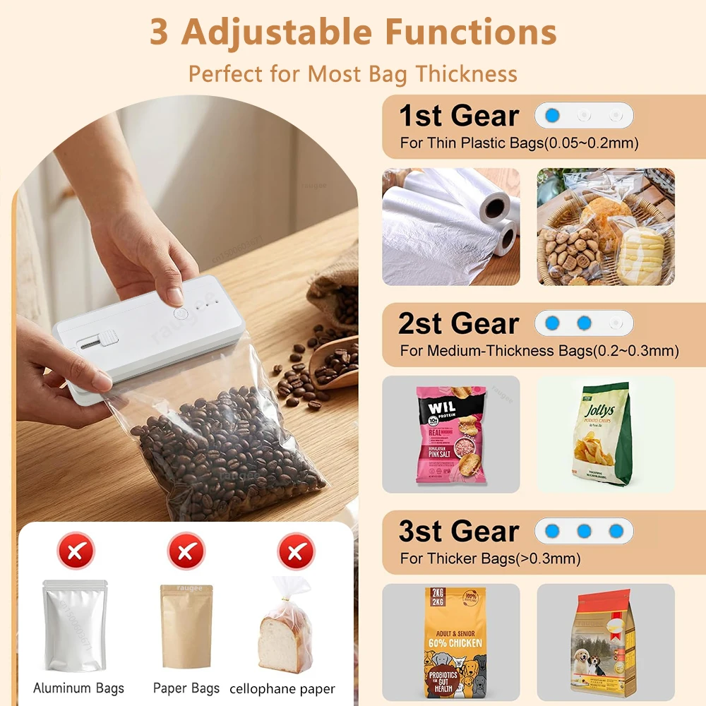 Plastic Bag Sealer Mini Heat Bag Sealing Machine Handheld Food Packaging Heat Sealer Rechargeable Thermal Bags Sealing Machine 2