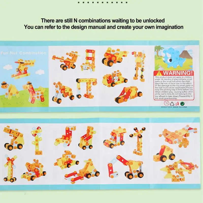 Kids Play Carpenter Set Wooden Bench Play Set Educational Pretend Construction Toy STEM Nut Disassembly Toys With Blocks