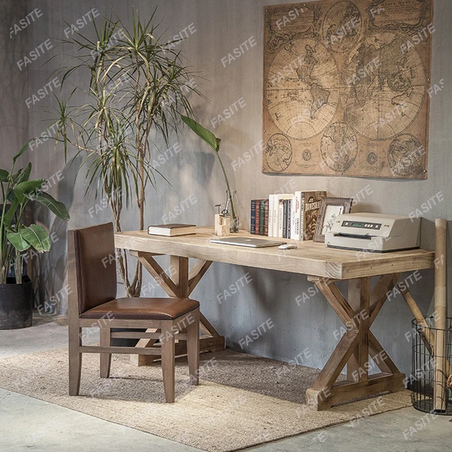 Tables de travail et bureaux en bois massif