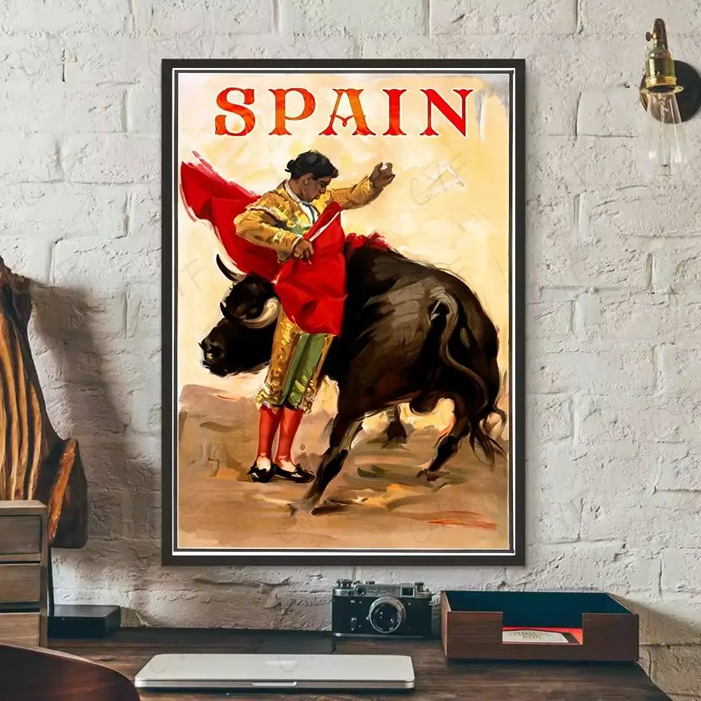 Spanisches Stierkampf-Poster, wasserdicht, Wandkunst-Aufkleber für Bar, Wohnzimmer, Vintage-Raumdekoration, hochwertiger Druck, Geschenk – Detail 6