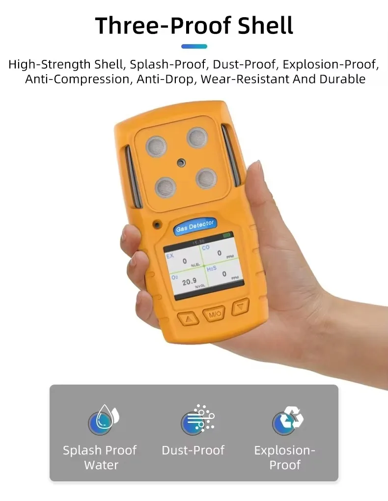 4-in-1 가스 감지기: H2S, CO, O2, EX, CO2 및 포름알데히드 감지 ..