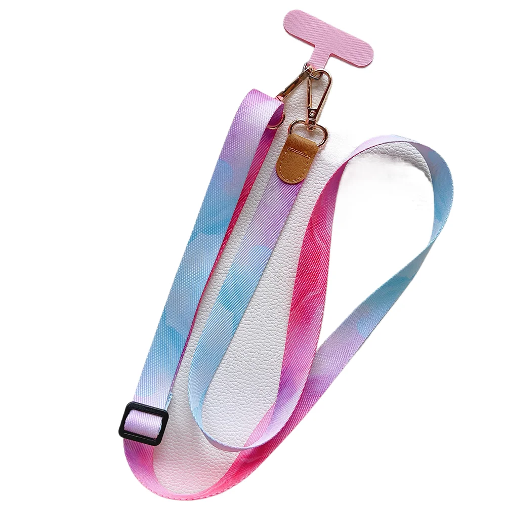 Adjustable Crossbody Retro Pattern Phone Lanyard with Wide Fabric Strap