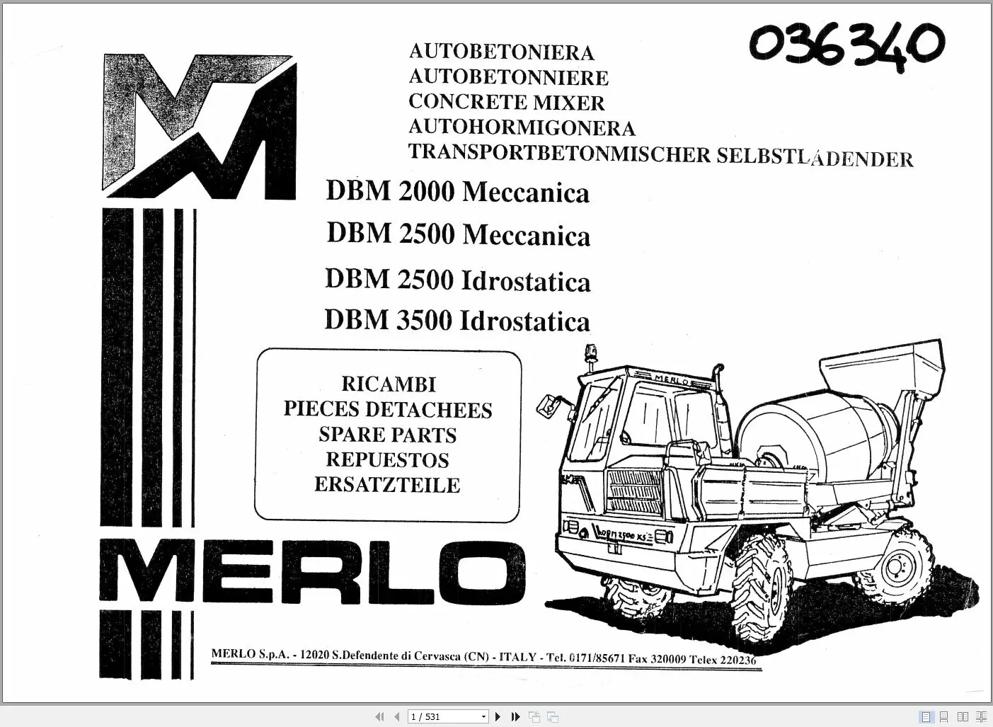 

Новый обновленный каталог запчастей Merlo 2023 1,37 ГБ PDF