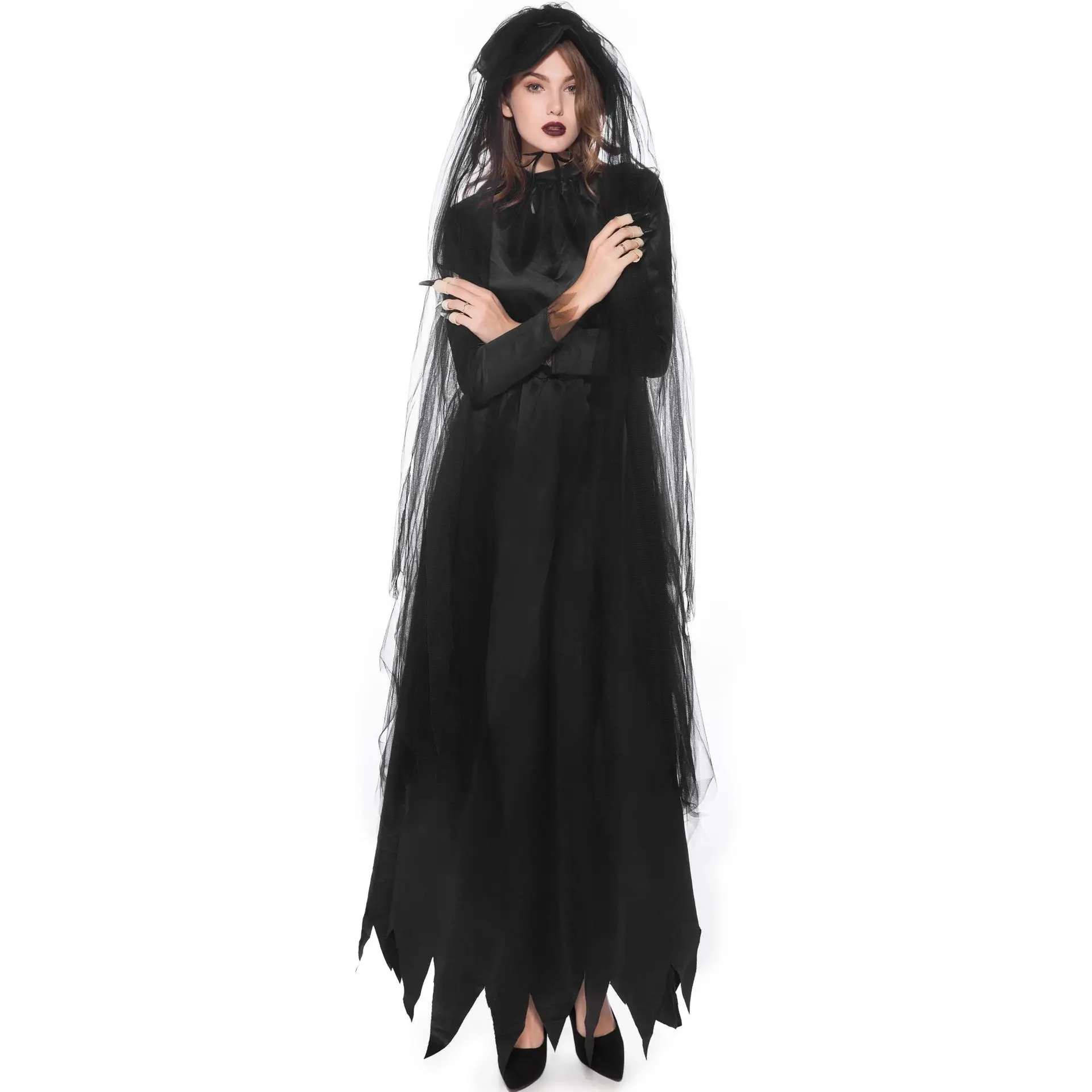Women’s Black Ghost Bride Witch Costume
