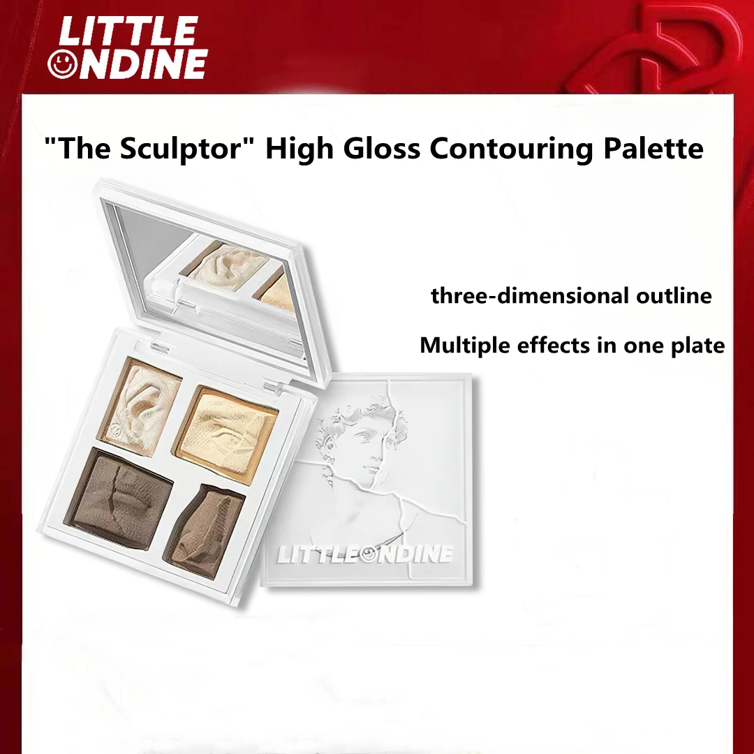 

Little Ondine Xiaoaoting Four-Color Highlight Contour Bronzer All-In-One Palette Shadow Nose Silhouette Hairline 3D Dazzling