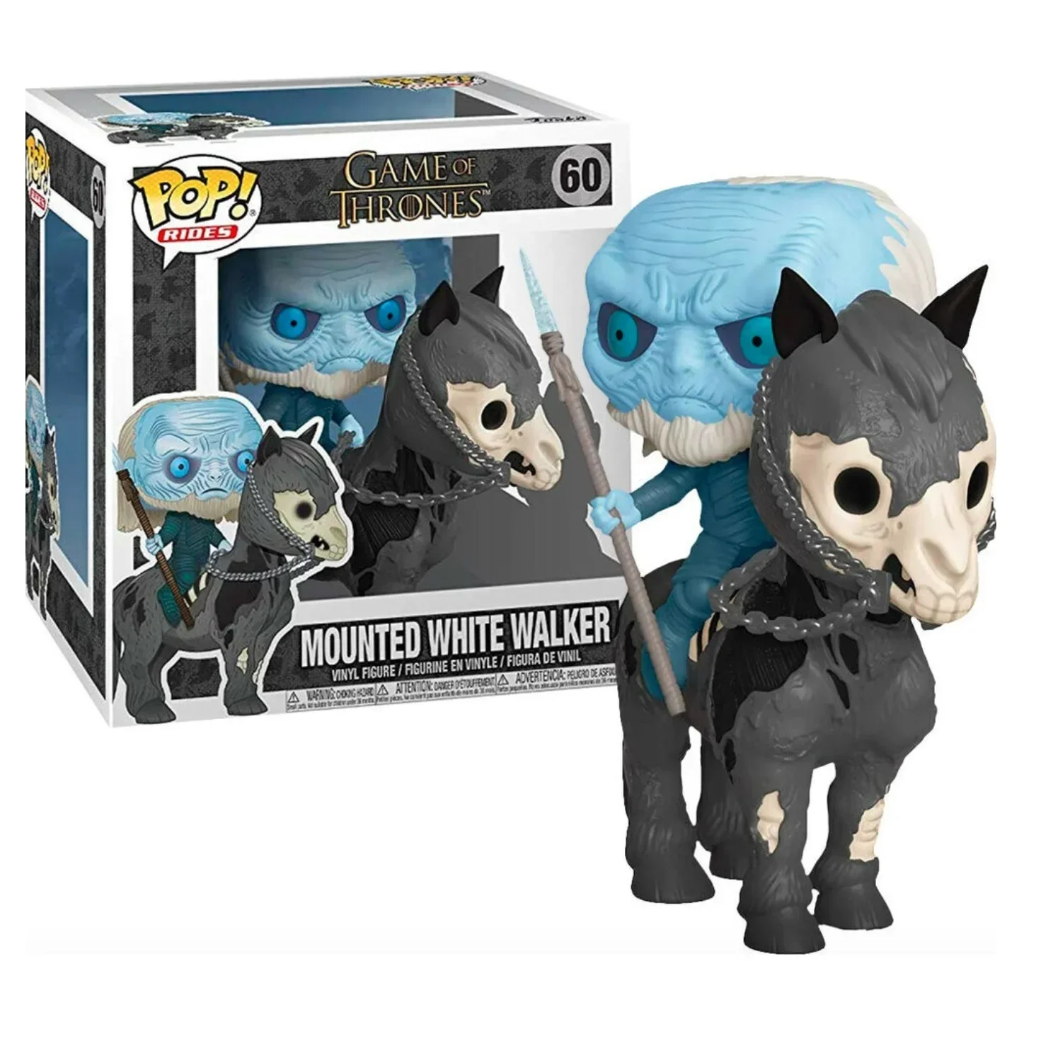 thumbnail image 2 of FUNKO Pop Rides Game of Mounted Whtie Walker 60# 06# Thrones the Night King Ride on Horse Figura de acción Colección Modelo Juguetes, 2 of 5