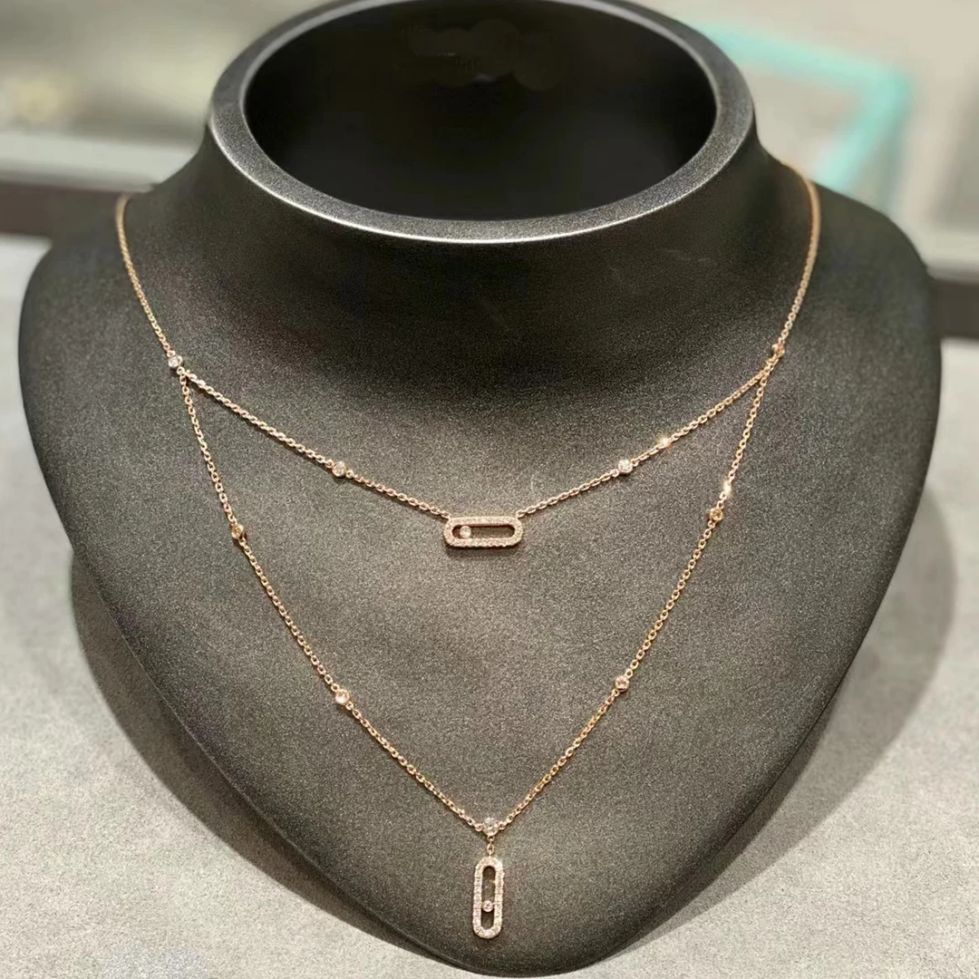 قلادة كلاسيكية من Move Uno ذات طبقات مزدوجة. S925...