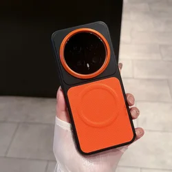 Grid Texture Anti - Slip Shockproof Phone Case with Raised Camera Bezel - Honor 600 (Orange)