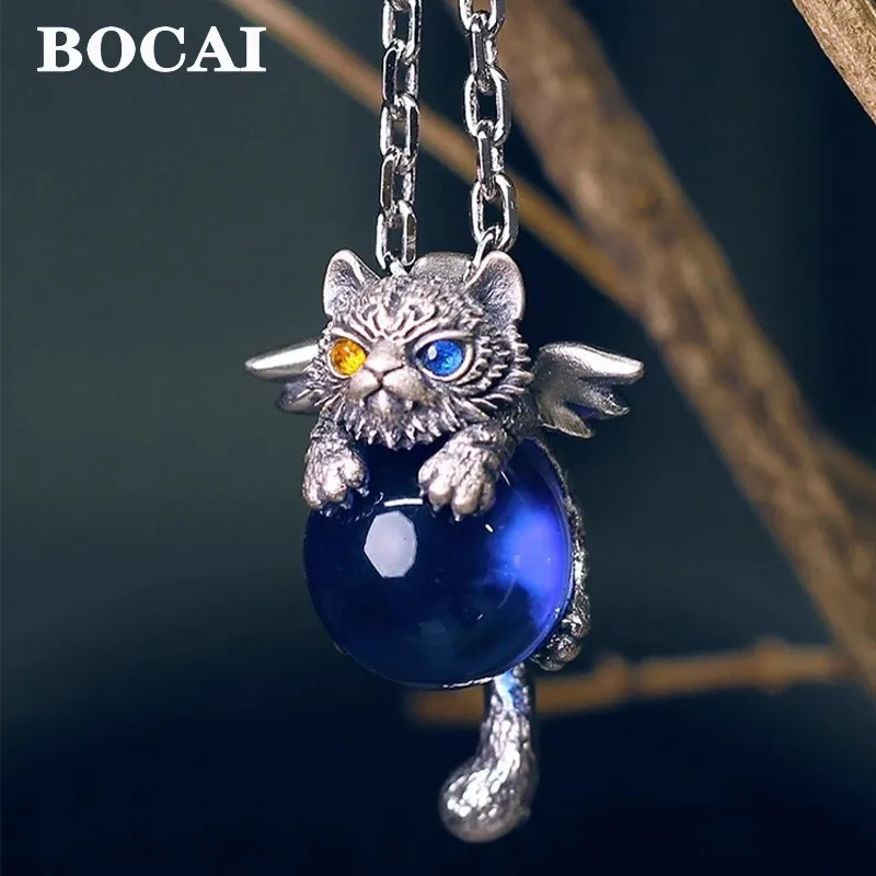 

BOCAI New Original Design S925 Silver Flying Tiger Pendant for Men and Women Lovely Exquisite Couple Jewelry Free Shipping