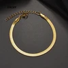 Bracelet minimaliste à chevrons couleur or, chaîne serpent plate, empilable délicat pour femmes, bijoux faits à la main, cadeaux, vente en gros