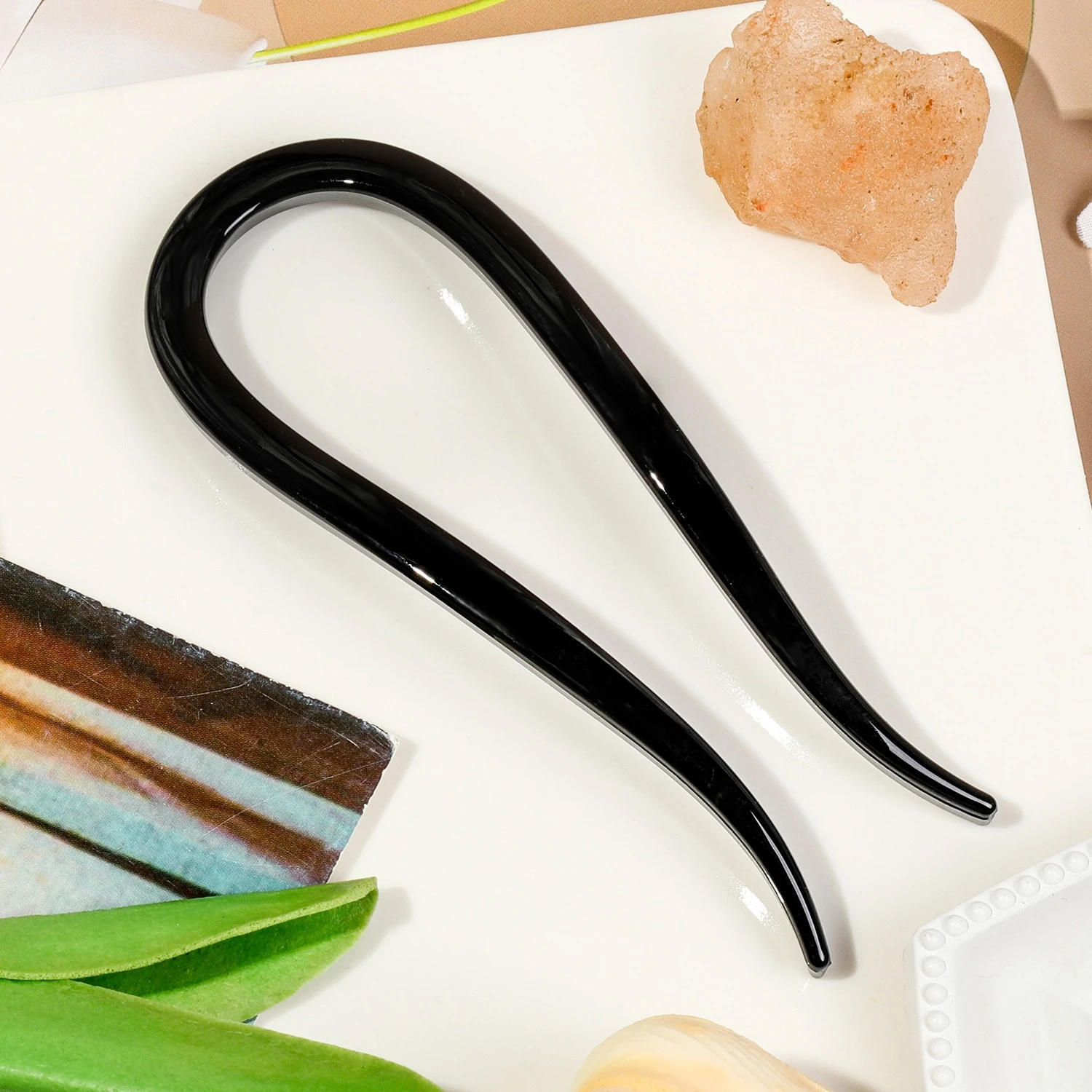 Bastoncino per capelli alla moda con doppia punta - Elegante forcina per capelli in plastica per PC per chignon, tenuta sicura, di grandi dimensioni - immagine 6