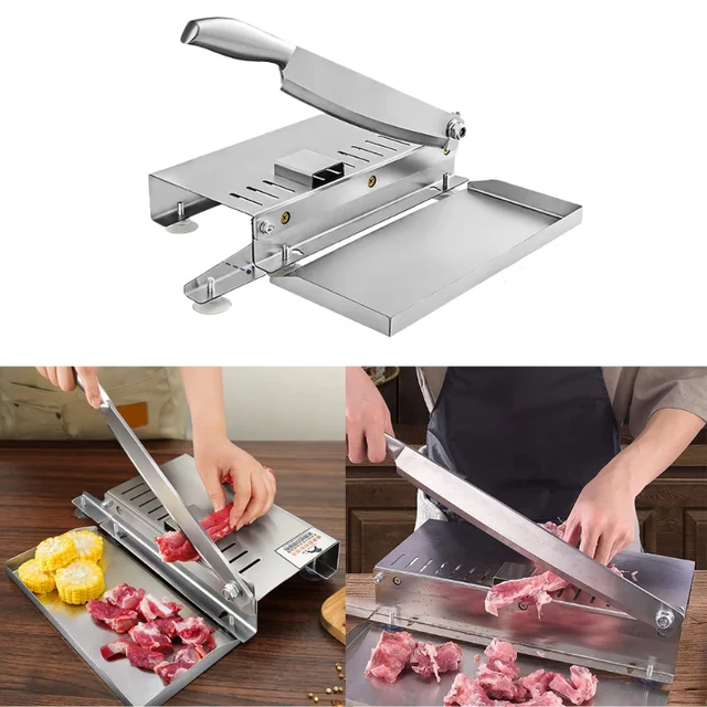 Stainless Steel Manual Frozen Meat Slicer Fish Chicken Duck Bone Cutter  Home Use