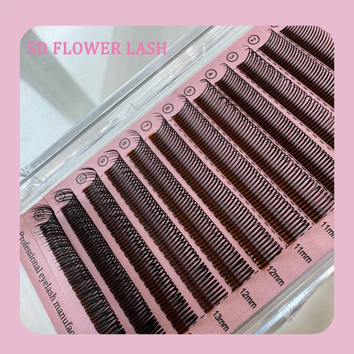 Domi 5D-Blumenwimpern, Wimpernverlängerung, Kaffee-Spike, flauschige Volumenfächer, dünne, vorgefertigte Cluster, Feen-Flora-Wimpern für Schönheit – Detail 9