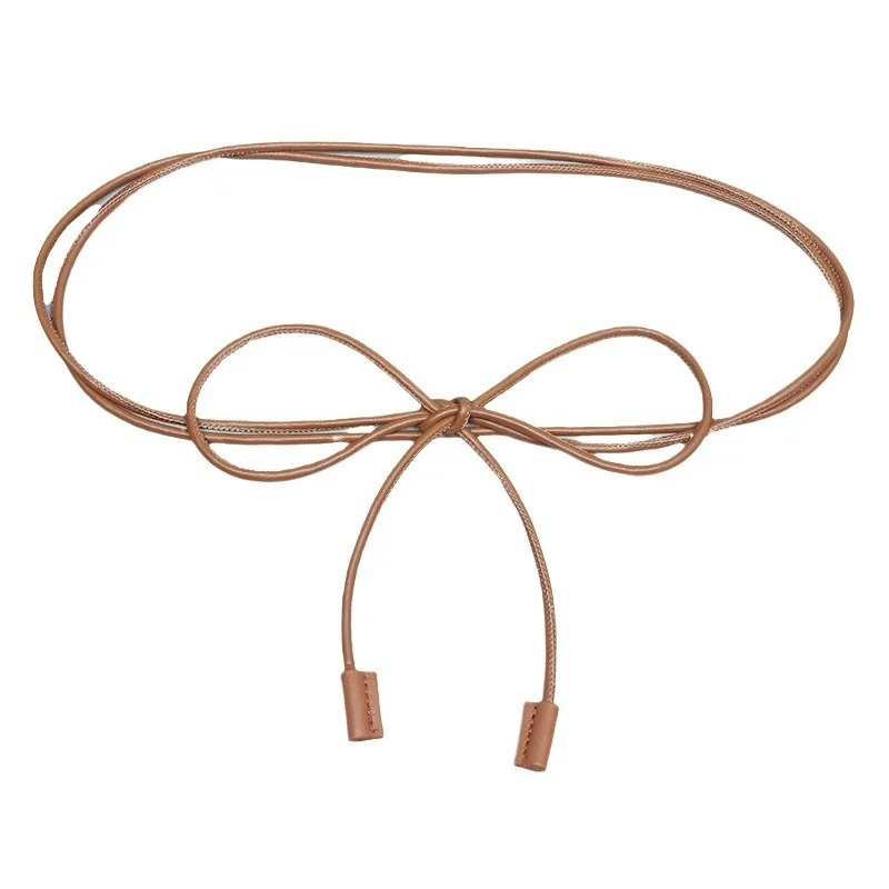 240CM New Female Waist Chain Thin Belt Simple Decoration Tie with Dress Long Waist Rope Knotted Vintage Dresses String Waistband