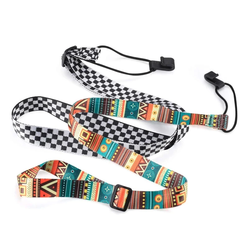 Miwayer Ethno-Stil Ukulele Gurt langlebig verstellbar Clip-On Hawaii Gitarren gürtel Schlinge Instrument Gitarre Zubehör – Detail 10