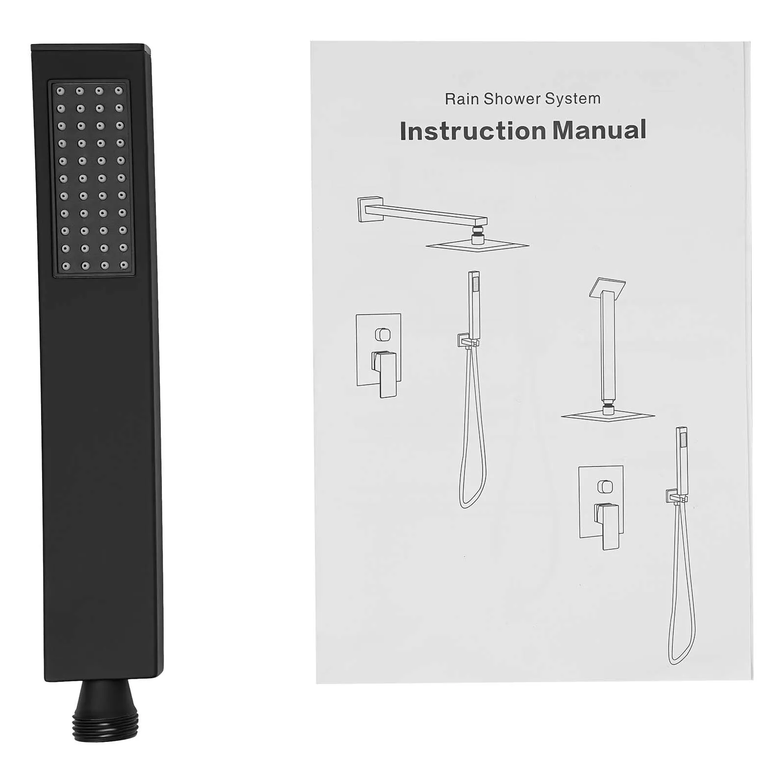 Badezimmer-Duschsets, Wandbrause, modernes Duschsystem, wandmontiertes Regenduschset aus Messing und Edelstahl – Detail 14