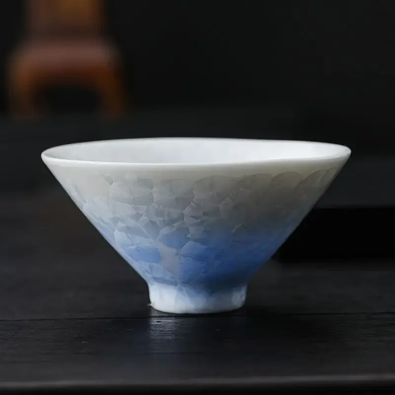 kiln - transformed crystal - glazed tea - tasting cup ceramic master's cup broad - brimmed hat - shaped cup kung fu tea cup