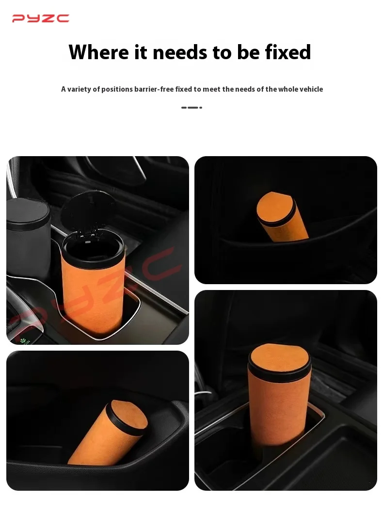 Car Garbage Bin Storage Box Suede Car Trash Can ABS Rubbish Bin For Skoda Octavia Rapid Superb Kodiaq Scala Karoq Kamiq Virs