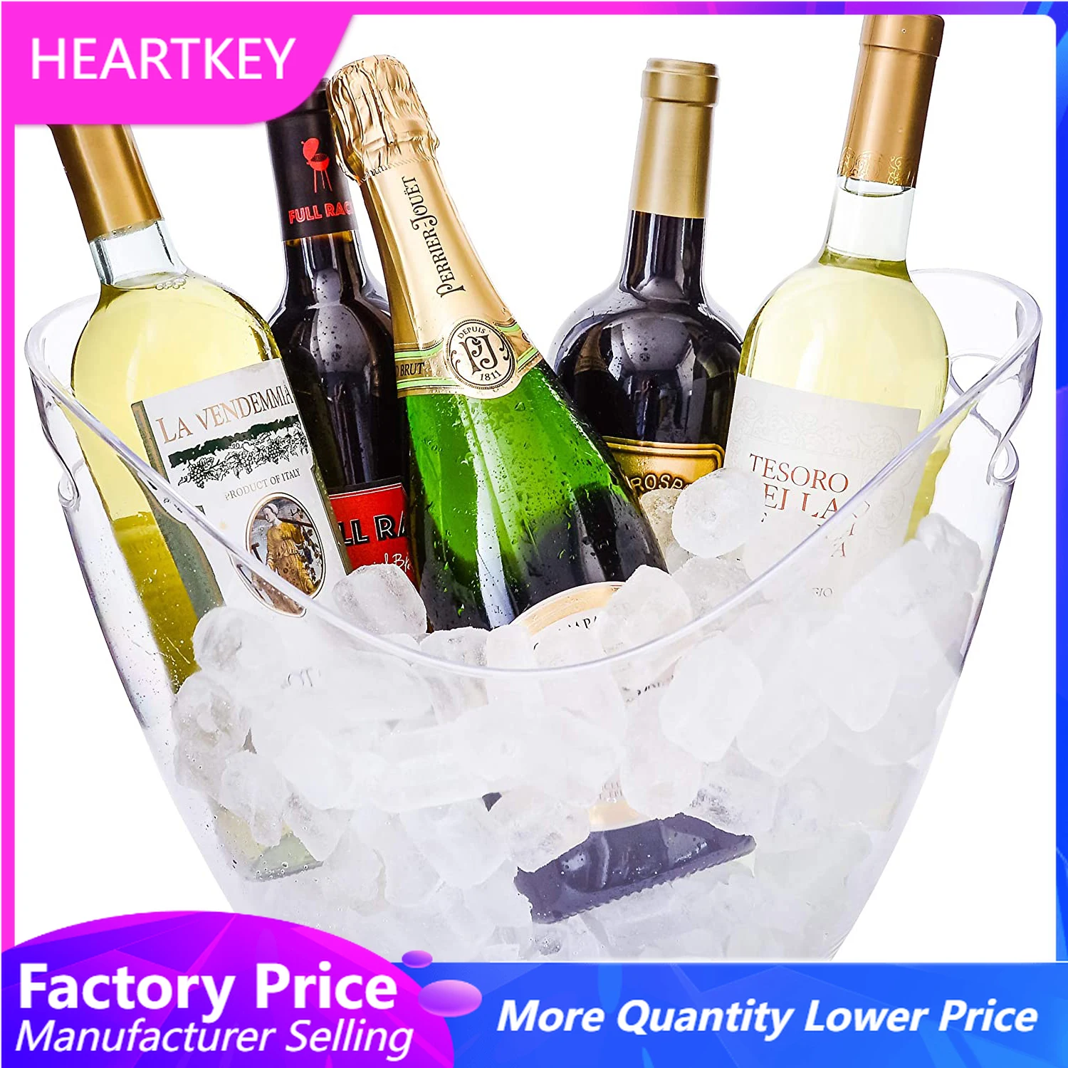 

Portable Ice Buckets Freezer Bag Ice Bag Wine Beer Champagne Bucket Sturdy Clear Gift for House Bar Kitchen Restaurant Gift