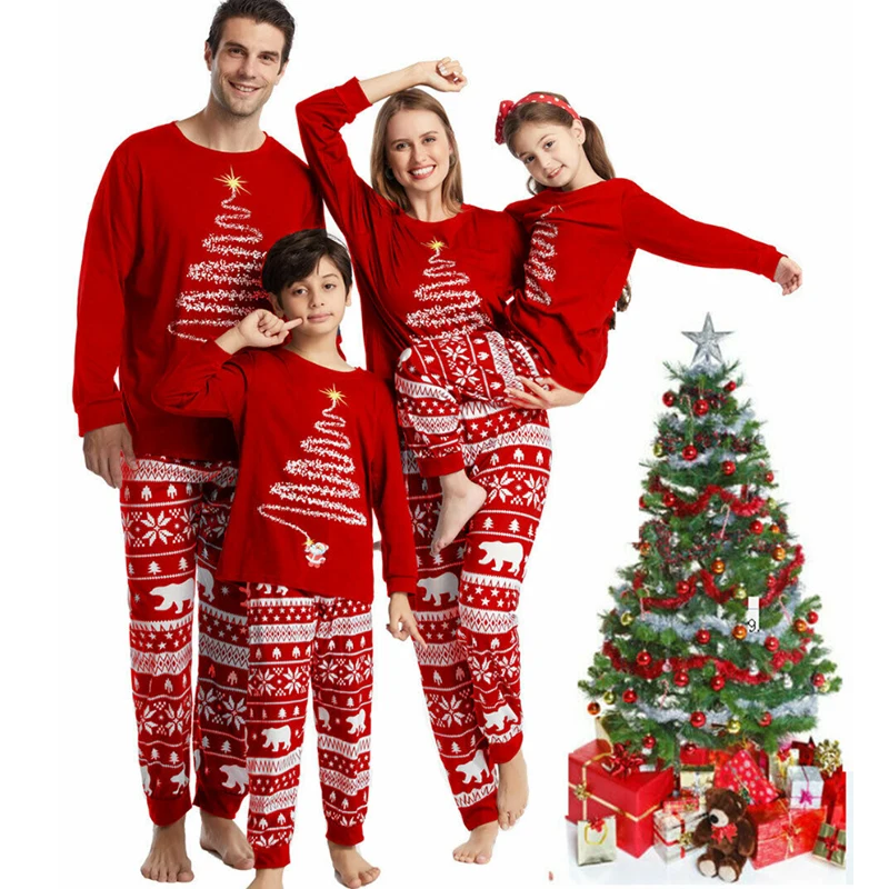 Family Christmas Pajamas 2023 Mother Father Kids Matching Clothes Look Outfit Mommy And Me New Year's Costumes Pyjamas 2