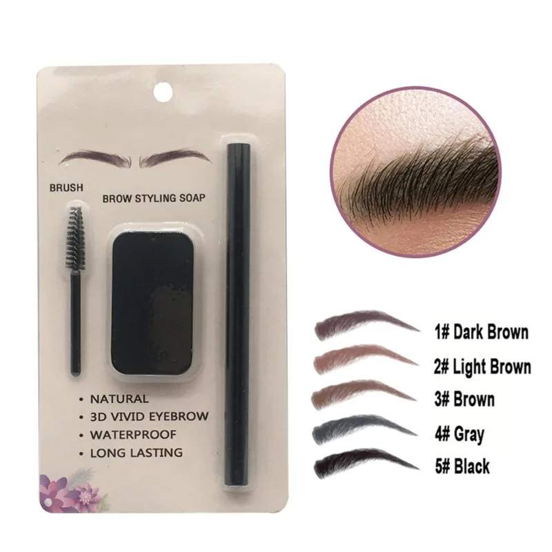 

Private Label 5colors Eyebrow Kit Waterproof Quick-drying Easy To Wear Eyebrow Makeup Styling Gel Natural Wild Brow Bulk Custom
