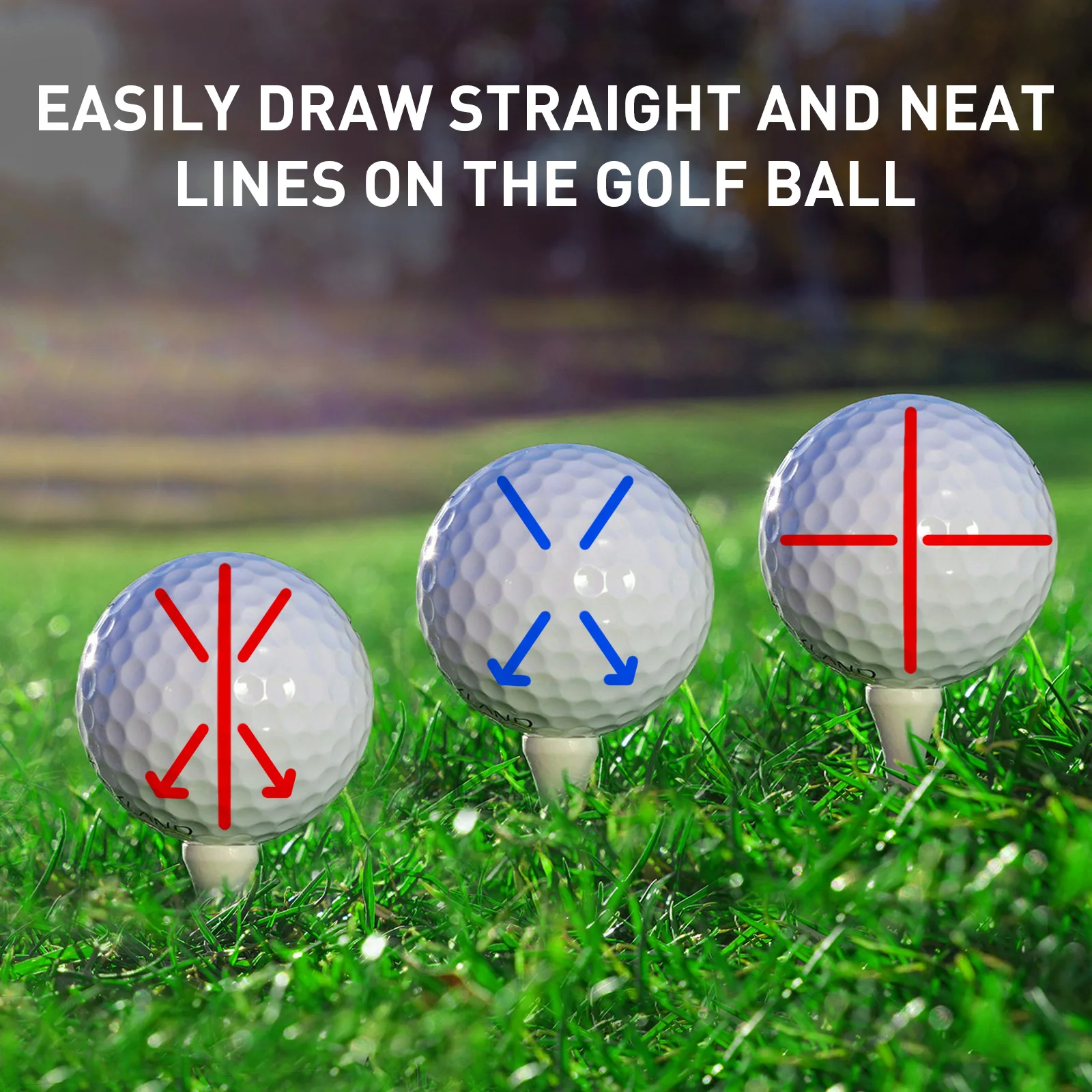 Golf Ball Line Liner Drawing Marking Alignment Putting Tool and 2 Pieces Golf Ball Marker Pen 4