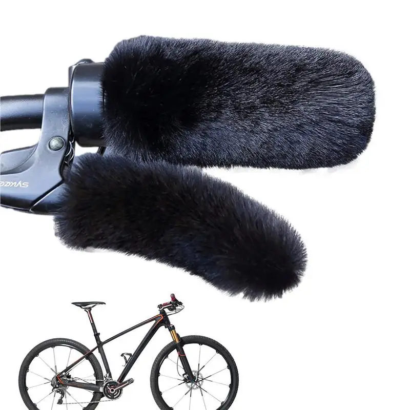 

Brake Grips Warm Soft Plush Bike Handle Grip Covers Non-slip Protective Cycling Handlebar Covers For Cold Weather Keep Hands