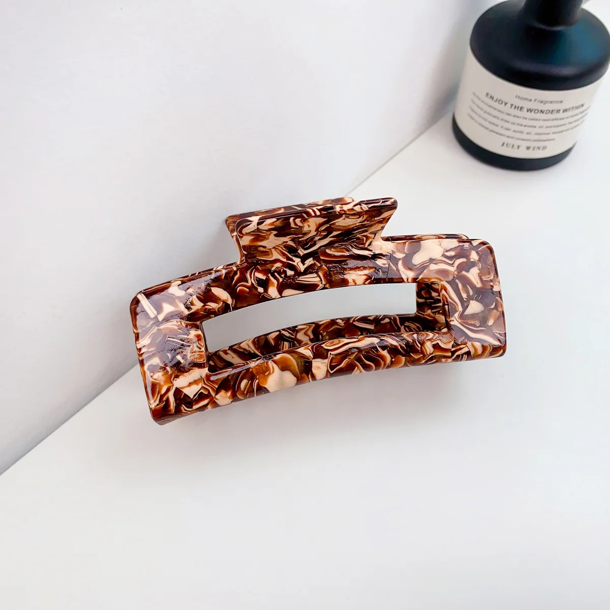 Large Tortoiseshell Leopard Geometric Hair Claw Clip