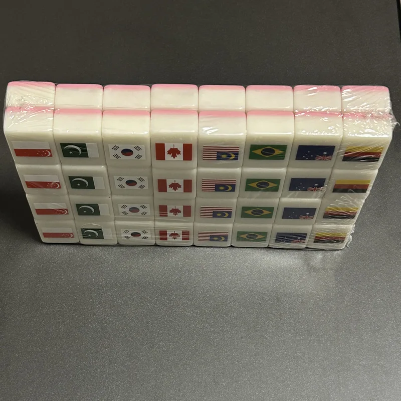 30mm Seaside Escape Board Game 64 Flags Mahjong Egg Waffle Party With The Same Animal Mahjong Match Board Games Party Games 3