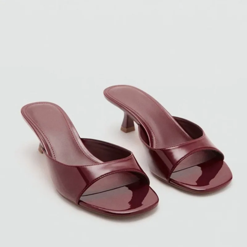 2026 New Women Open Toe High Heel Slippers Fashion  Dress Shoes Summer Stripper Mules Slides Zapatos De Mujer 254 1