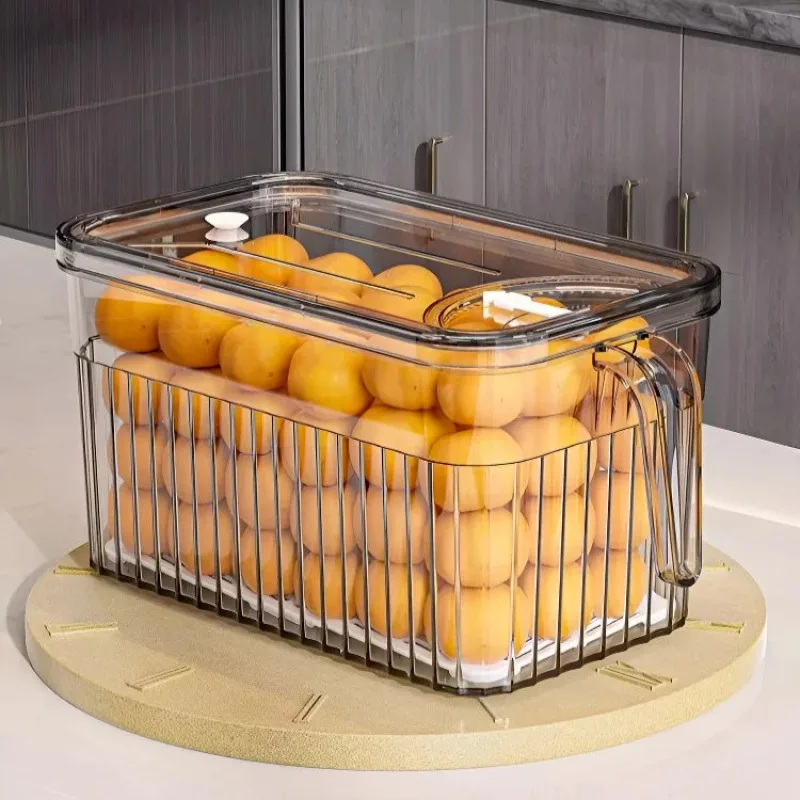 Luxury Sealed Lid Refrigerator Storage Boxr Light Luxury Large Capacity Sealed Refrigerator Cooler 2