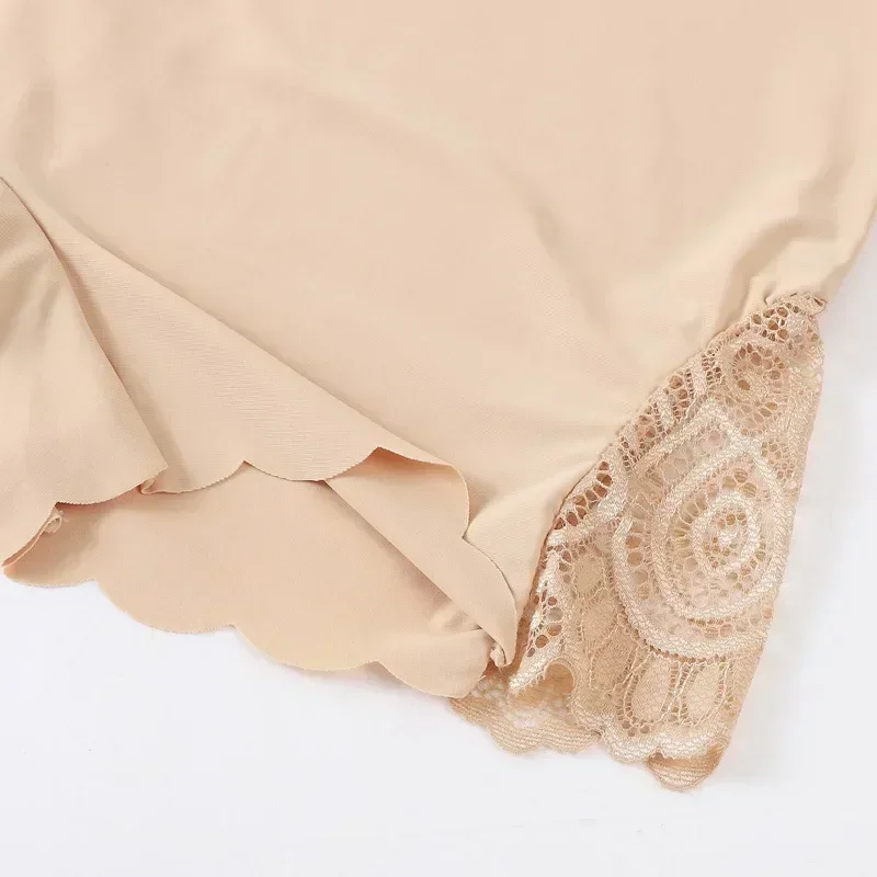 Sexy Lace Edge Soft Seamless Safety Shorts Modal Ice Silk Breathable Women Underwear Summer Under Skirt