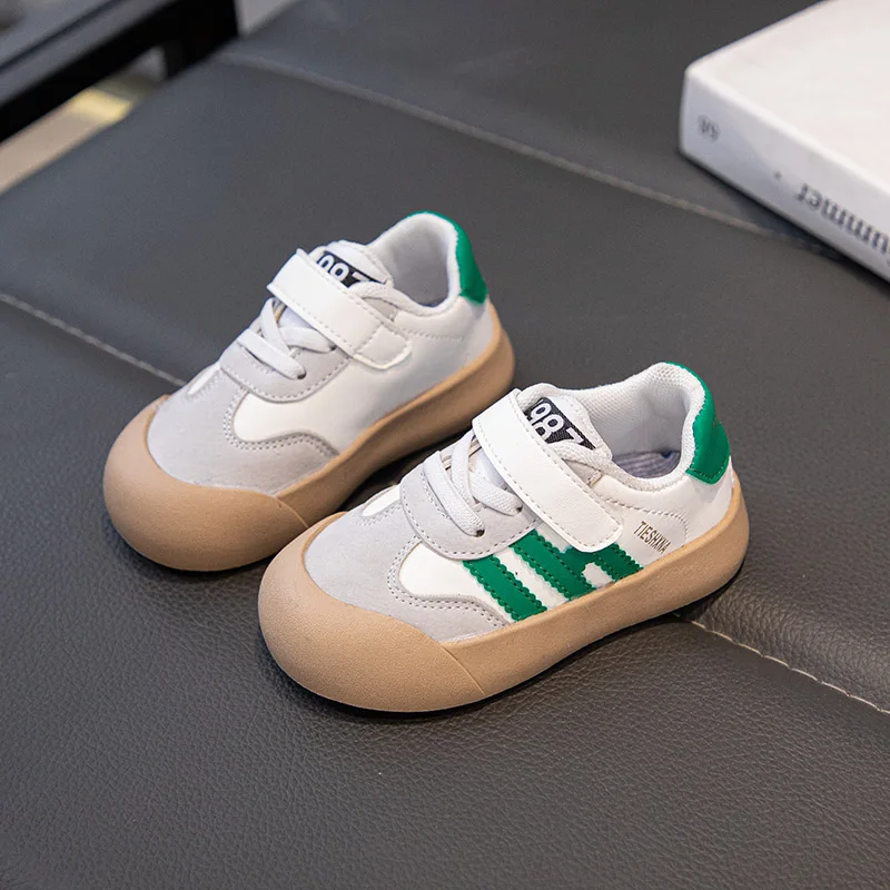 Baskets décontractées pour enfants, chaussures de sport respirantes pour garçons et filles, chaussures de tennis, mode printemps, blanches, plates, course à pied_voghion.com