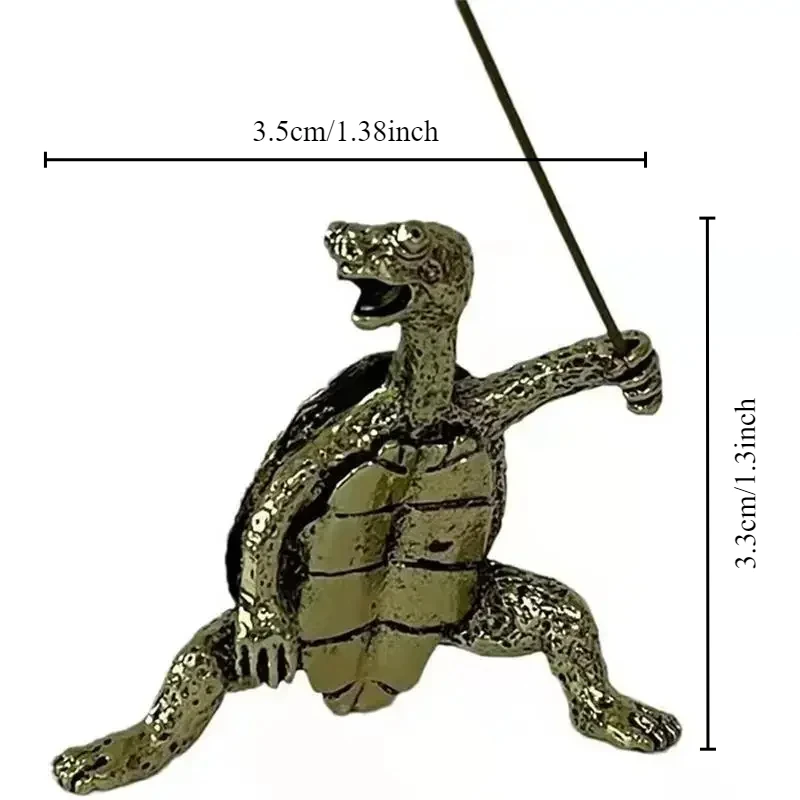 Mini Turtle Shaped Vintage Bronze Incense Holder - Decorative Home Accessory and Gift