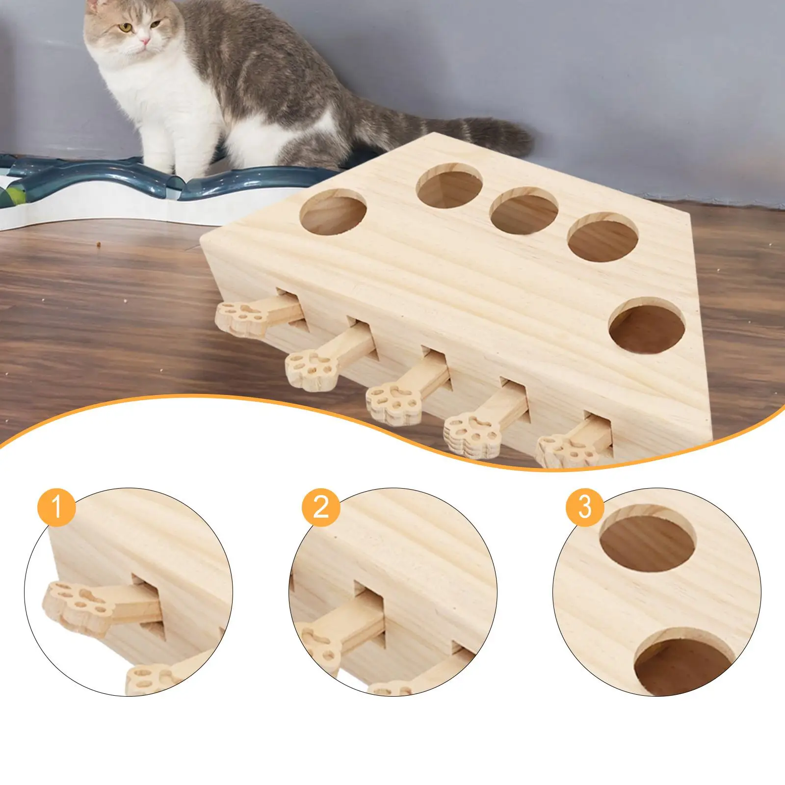 Whack A Mole Cat Toy Keeps Pet Entertained Pet Gift Indoor Outdoor Wooden Enrichment Exercise Fun for All Ages Cats Kittens Whack A Mole Cat Toy Keeps Pet Entertained Pet Gift Indoor Outdoor Wooden Enrichment Exercise Fun for All Ages Cats Kittens