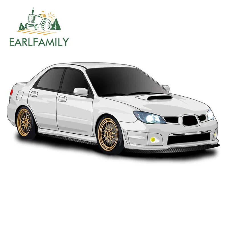 Earlfamily 13Cm X 6.7Cm Per Adesivi Per Auto In Vinile Bianco Serie Giapponese Decalcomania Per Snowboard Personalità Impermeabile Anime