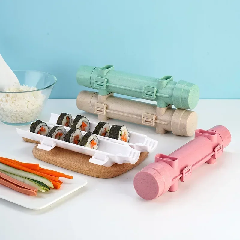 Kitchen Bento Accessories Cylinder Sushi Mold Quick Sushi Bazooka Japanese Rolled Rice Meat Mold Rice Ball Tools