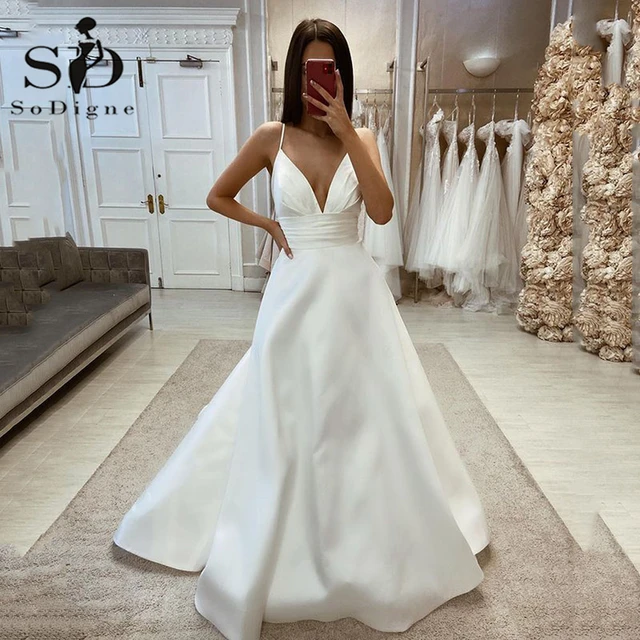 simple satin wedding dresses