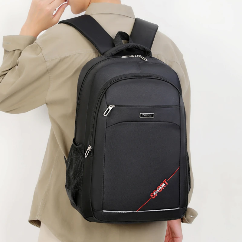 Unisex Backpack | Multi-pocket travel bag with zipper closure, suitable for business trips and short trips - Black