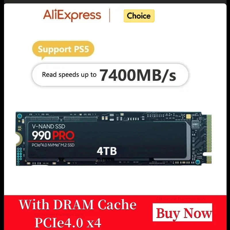 최신 990 PRO 하드 디스크, 내장 솔리드 스테이트 드라이브, M.2 2280 NVMe PCIe Gen 4.0x4, PS5 데스크탑 노트북 PC용, 1TB, 2TB, 4TB, 8TB SSD