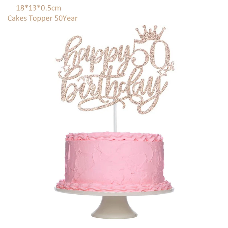 Glitzer-Kuchendekoration 'Happy Birthday' – Personalisierbar Für 1., 18., 30., 50. Geburtstag & Mehr